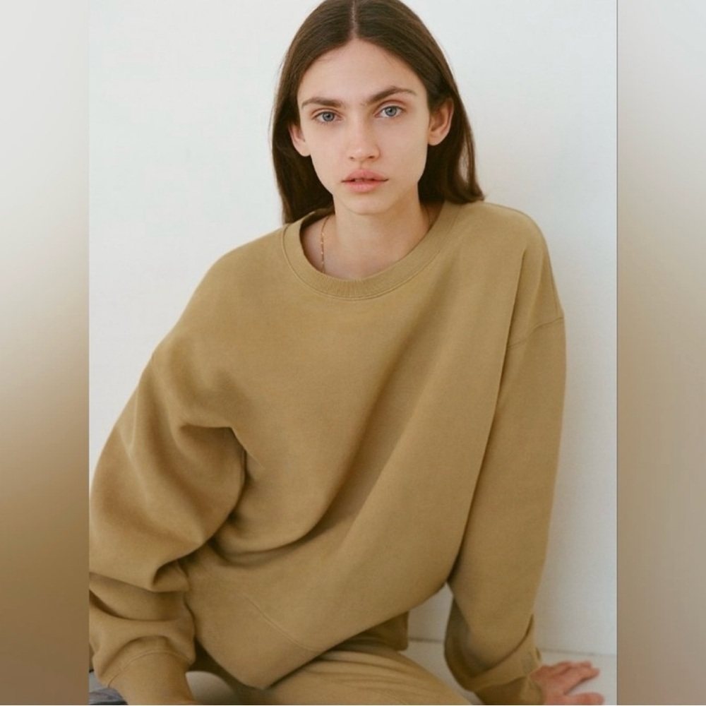 TNA THE COZY Light Tan crewneck NWOT